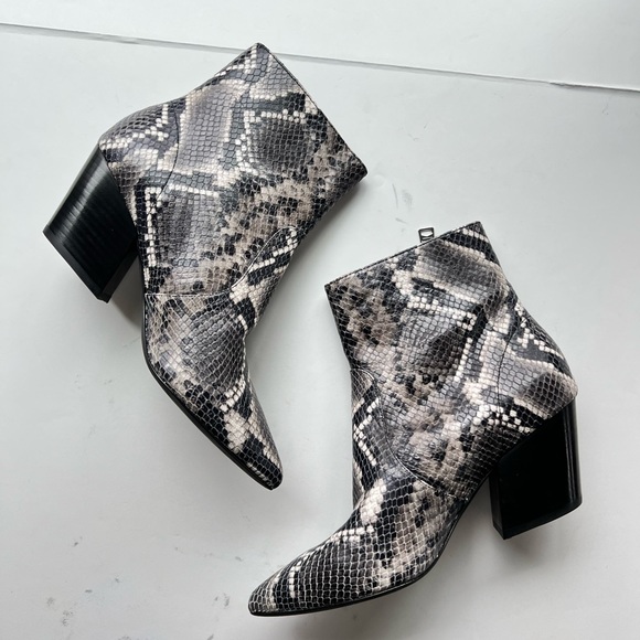 Allsaints Lenora Leather Snake Booties - Picture 6 of 12